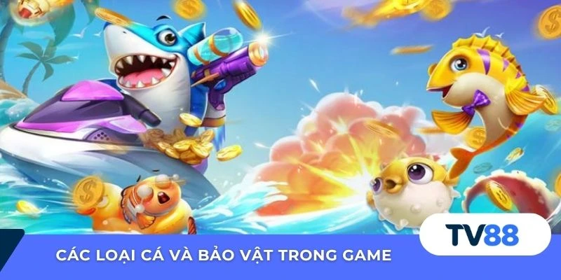 Các loại cá và bảo vật trong game
